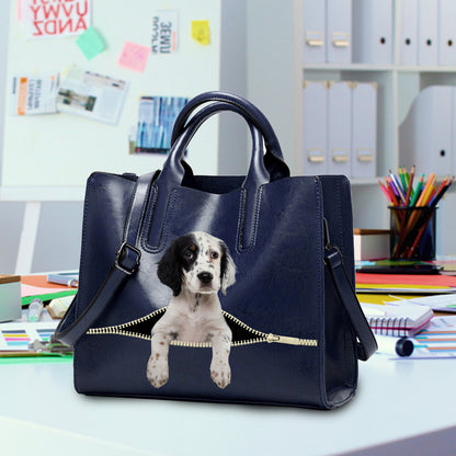 Reduce Stress At Work With English Setter - Luxury Handbag V1