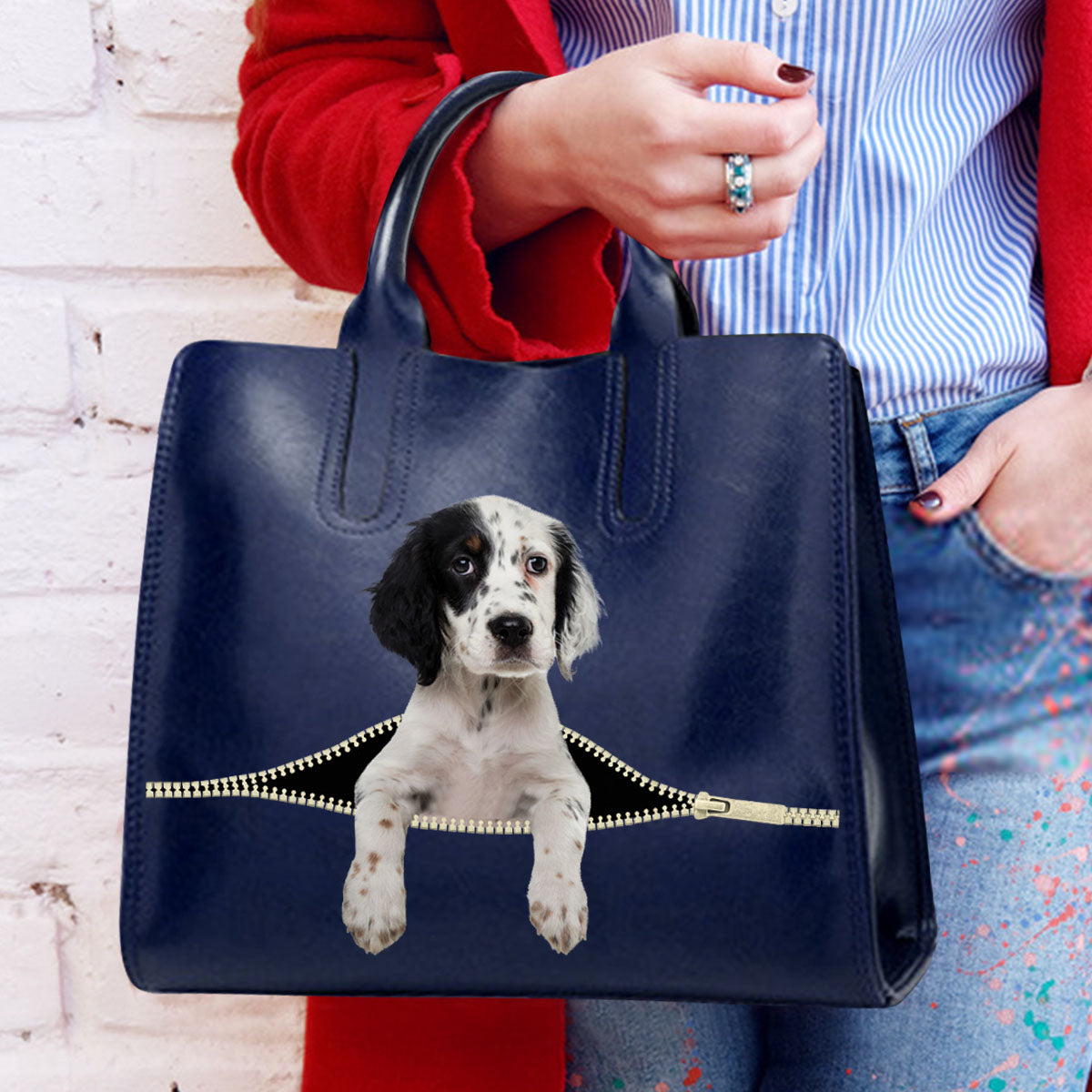 Reduce Stress At Work With English Setter - Luxury Handbag V1