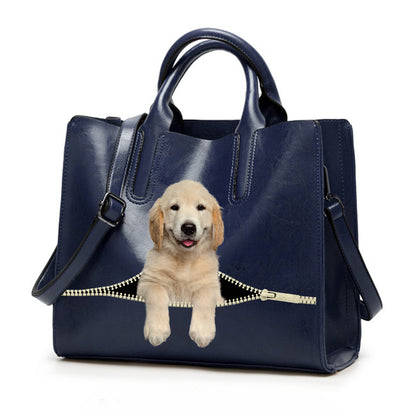Reduce Stress At Work With Golden Retriever - Luxury Handbag V1