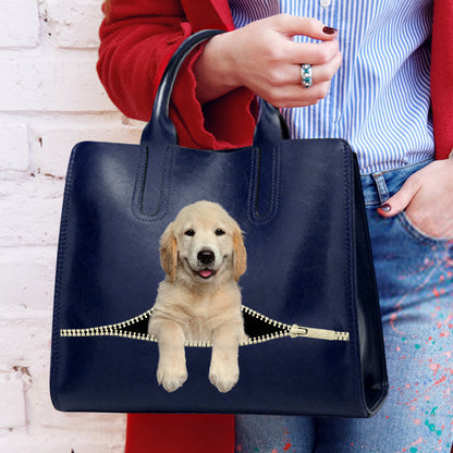 Reduce Stress At Work With Golden Retriever - Luxury Handbag V1