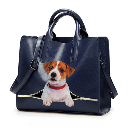 Réduisez le stress au travail avec Jack Russell Terrier - Sac à main de luxe V2