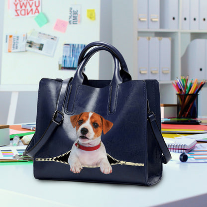 Réduisez le stress au travail avec Jack Russell Terrier - Sac à main de luxe V2