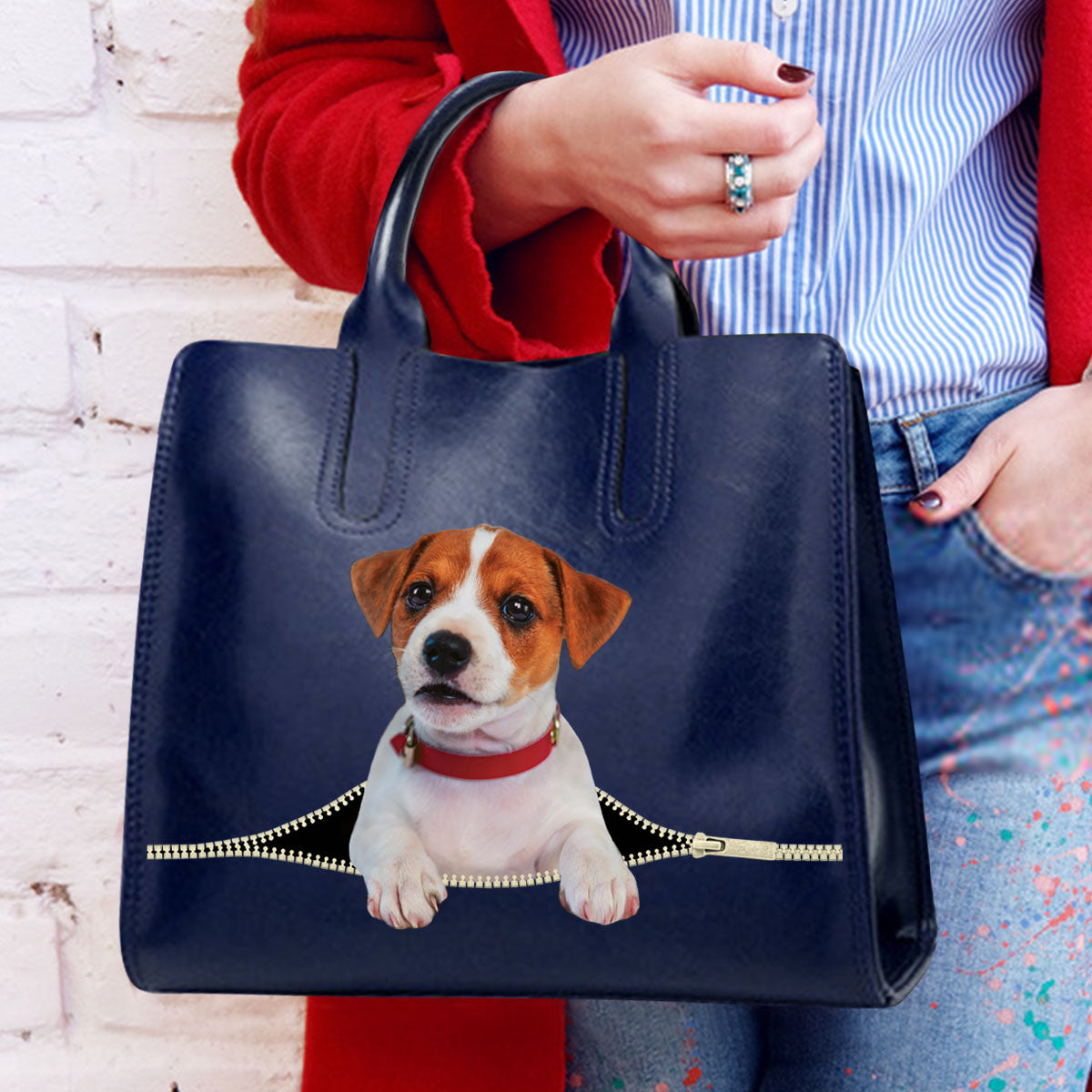 Réduisez le stress au travail avec Jack Russell Terrier - Sac à main de luxe V2