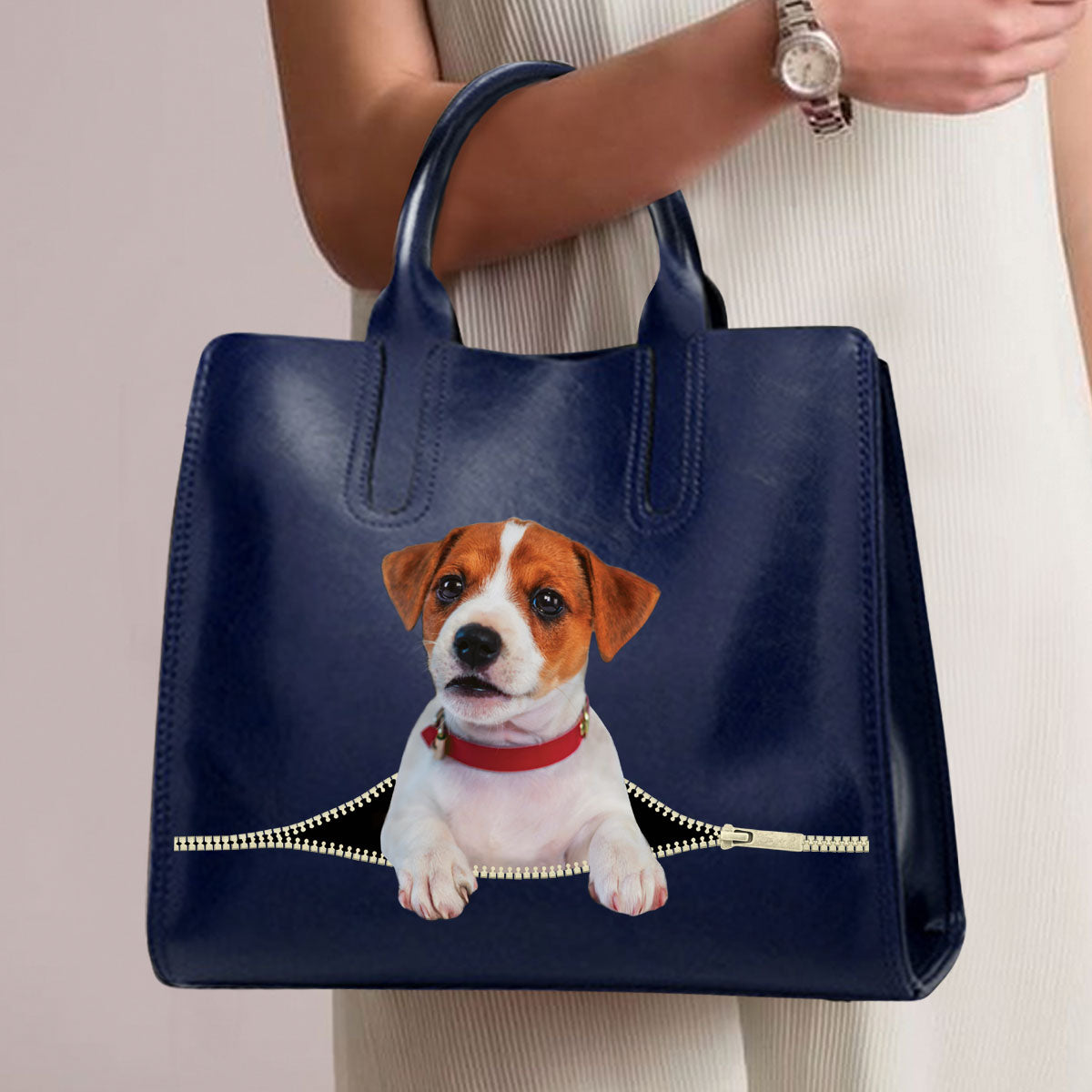 Réduisez le stress au travail avec Jack Russell Terrier - Sac à main de luxe V2
