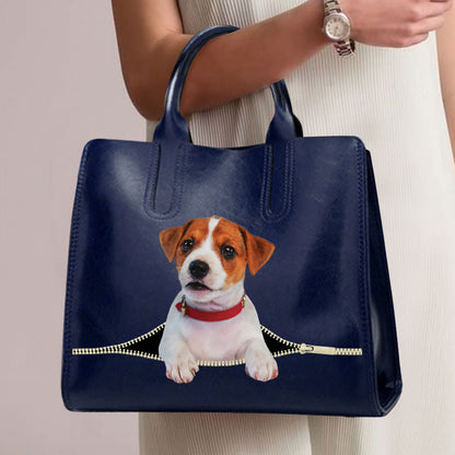 Réduisez le stress au travail avec Jack Russell Terrier - Sac à main de luxe V2