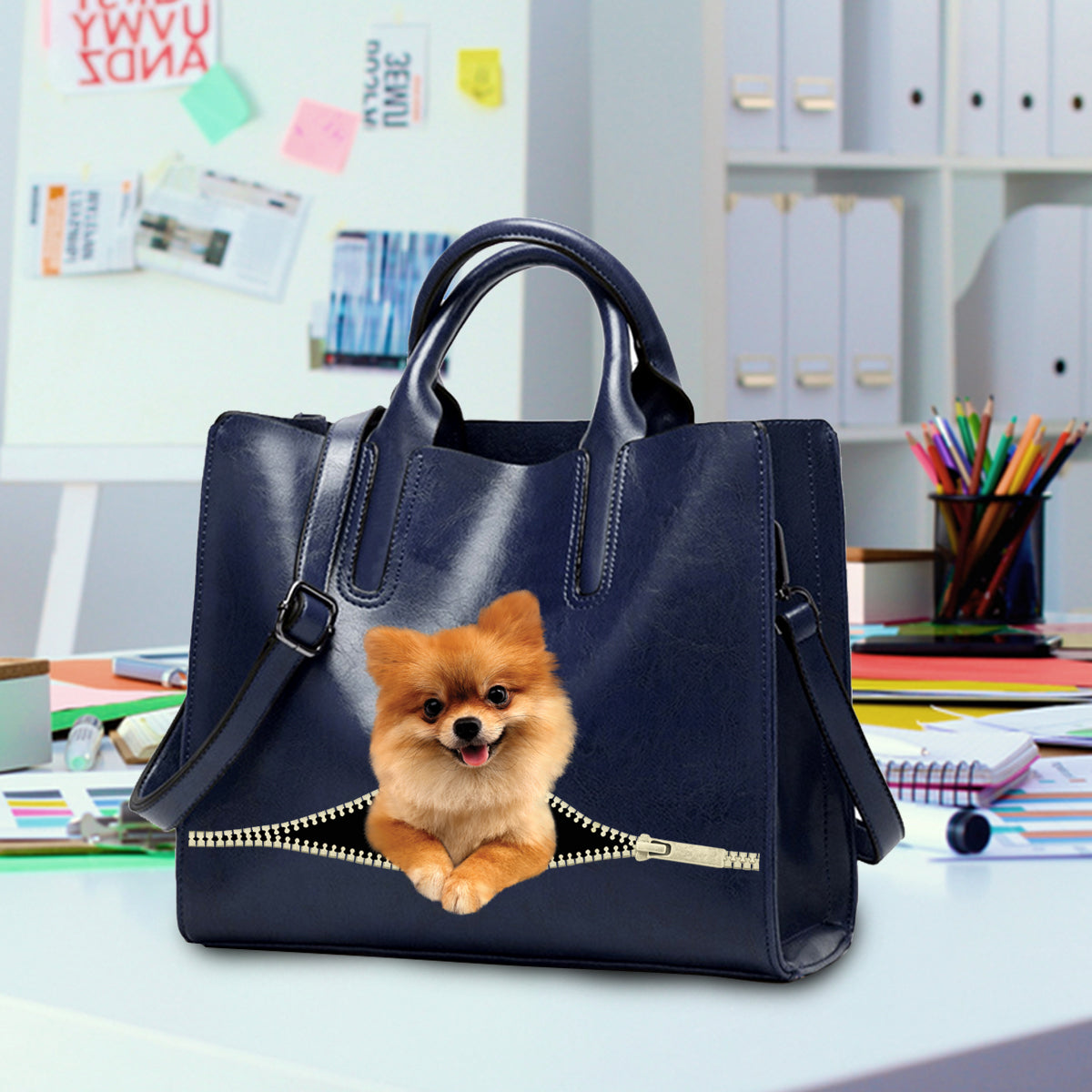 Reduce Stress At Work With Pomeranian - Luxury Handbag V1