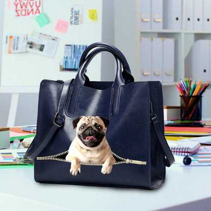 Reduce Stress At Work With Pug - Luxury Handbag V1
