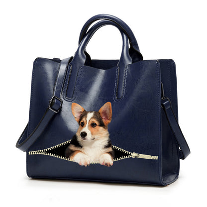 Reduce Stress At Work With Welsh Corgi - Luxury Handbag V1