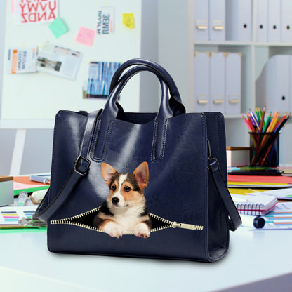 Reduce Stress At Work With Welsh Corgi - Luxury Handbag V1