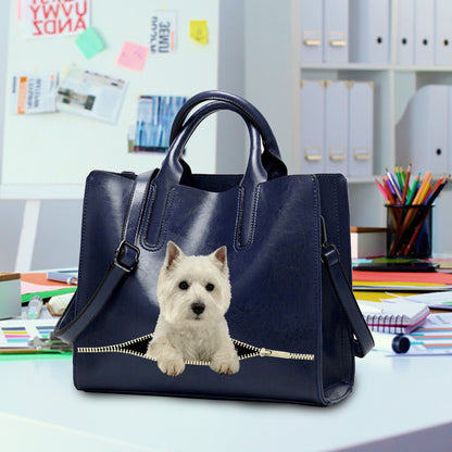 Reduce Stress At Work With West Highland White Terrier - Luxury Handbag V1