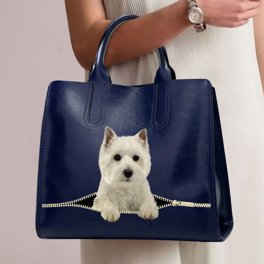Reduce Stress At Work With West Highland White Terrier - Luxury Handbag V1