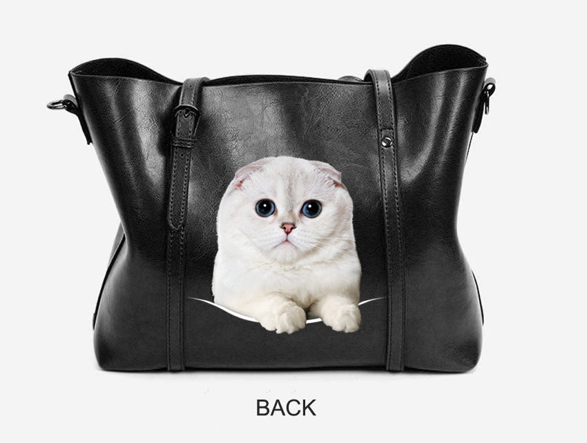Scottish Fold Cat Einzigartige Handtasche V2