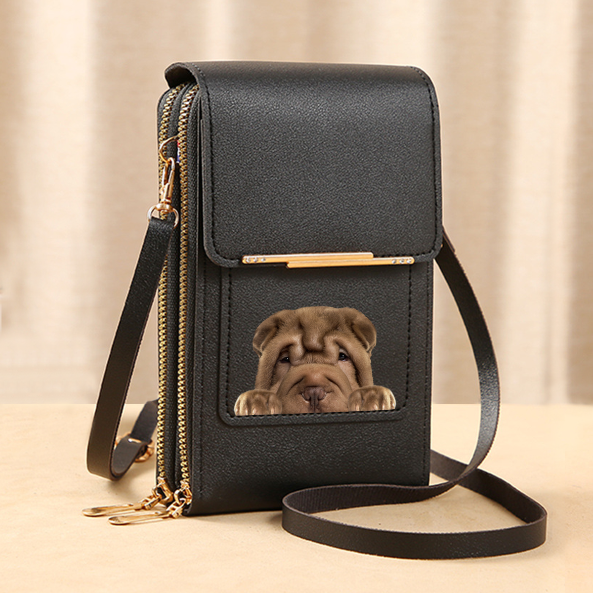 Shar Pei - Touch Screen Phone Wallet Case Crossbody Purse V2 – Follus