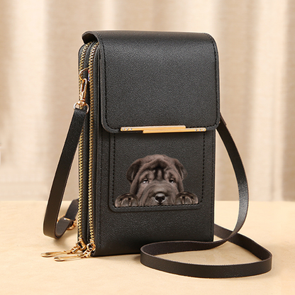 Shar Pei - Touch Screen Phone Wallet Case Crossbody Purse V3