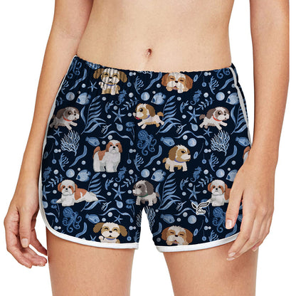 Shih Tzu - Short de course coloré pour femmes V4