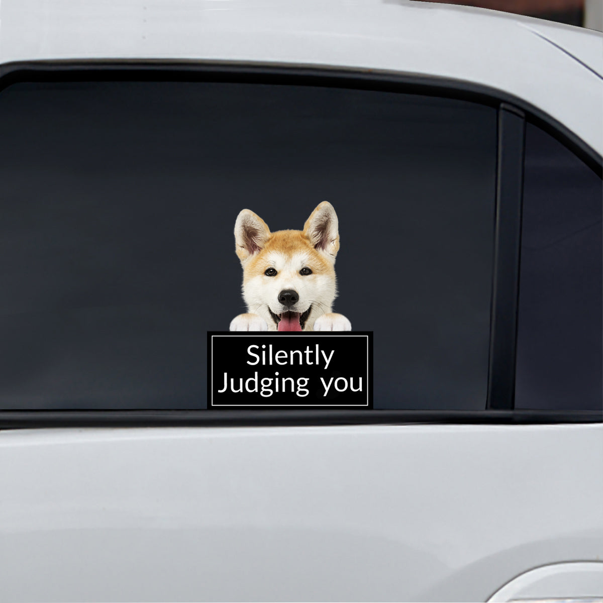 Vous juger silencieusement - Akita Inu Autocollant de voiture/porte/réfrigérateur/ordinateur portable V1