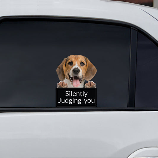 Vous juger silencieusement - Autocollant de voiture/porte/réfrigérateur/ordinateur portable Beagle V1