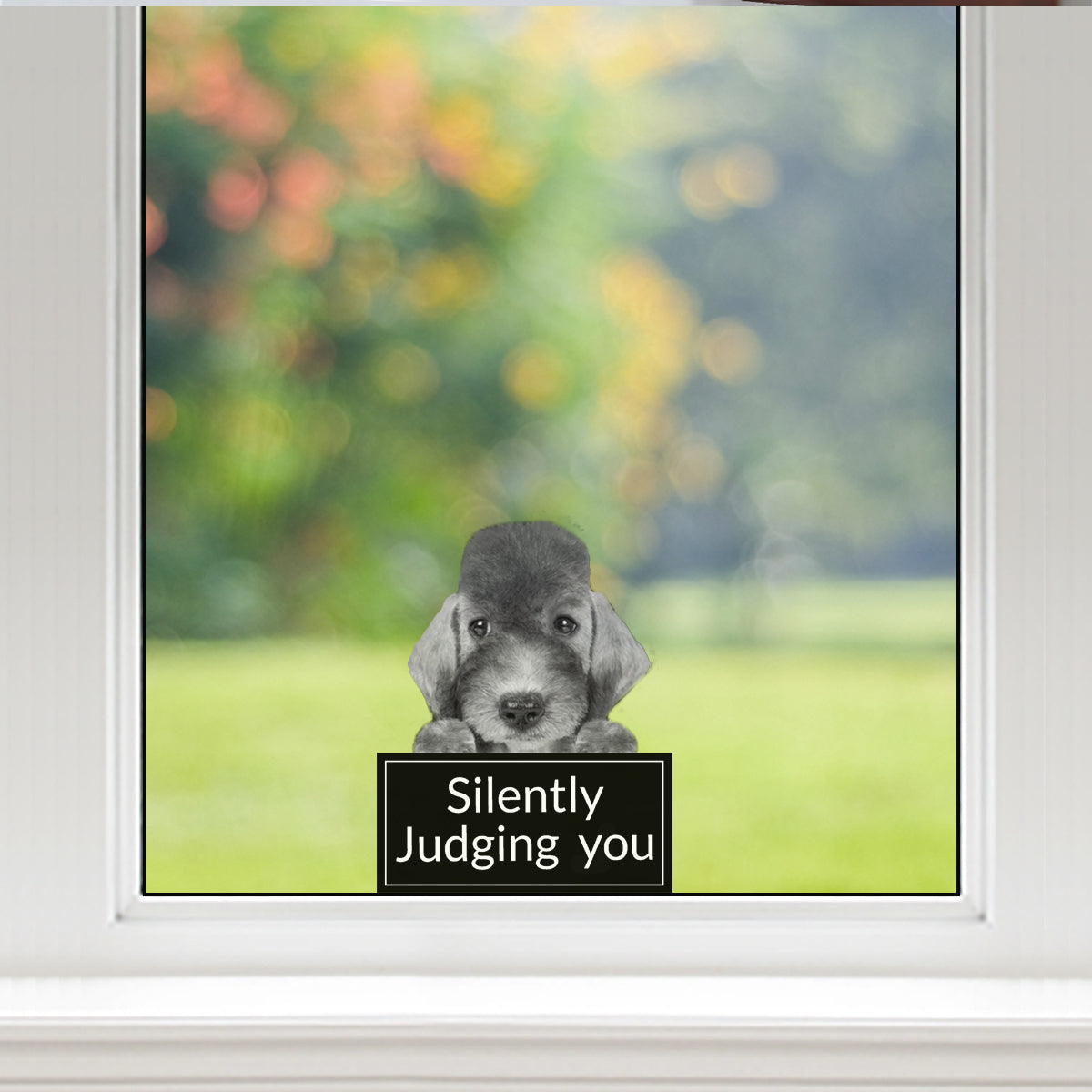 Vous juger silencieusement - Bedlington Terrier Autocollant de voiture/porte/réfrigérateur/ordinateur portable V1