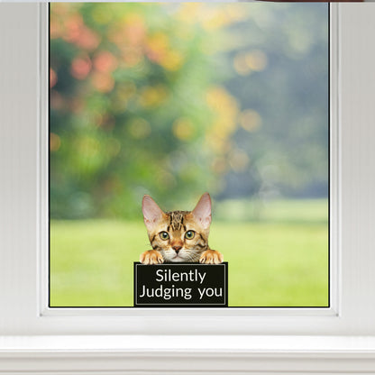 Silently Judging You - Bengal Cat Car/ Door/ Fridge/ Laptop Sticker V1