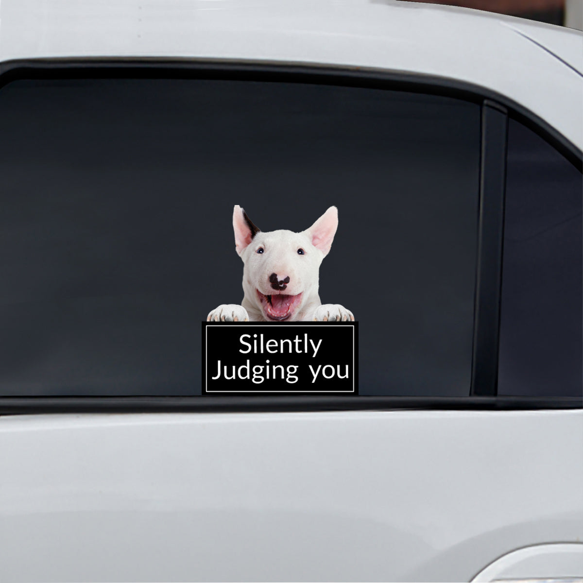 Silently Judging You – Aufkleber für Auto/Tür/Kühlschrank/Laptop mit Bullterrier V1