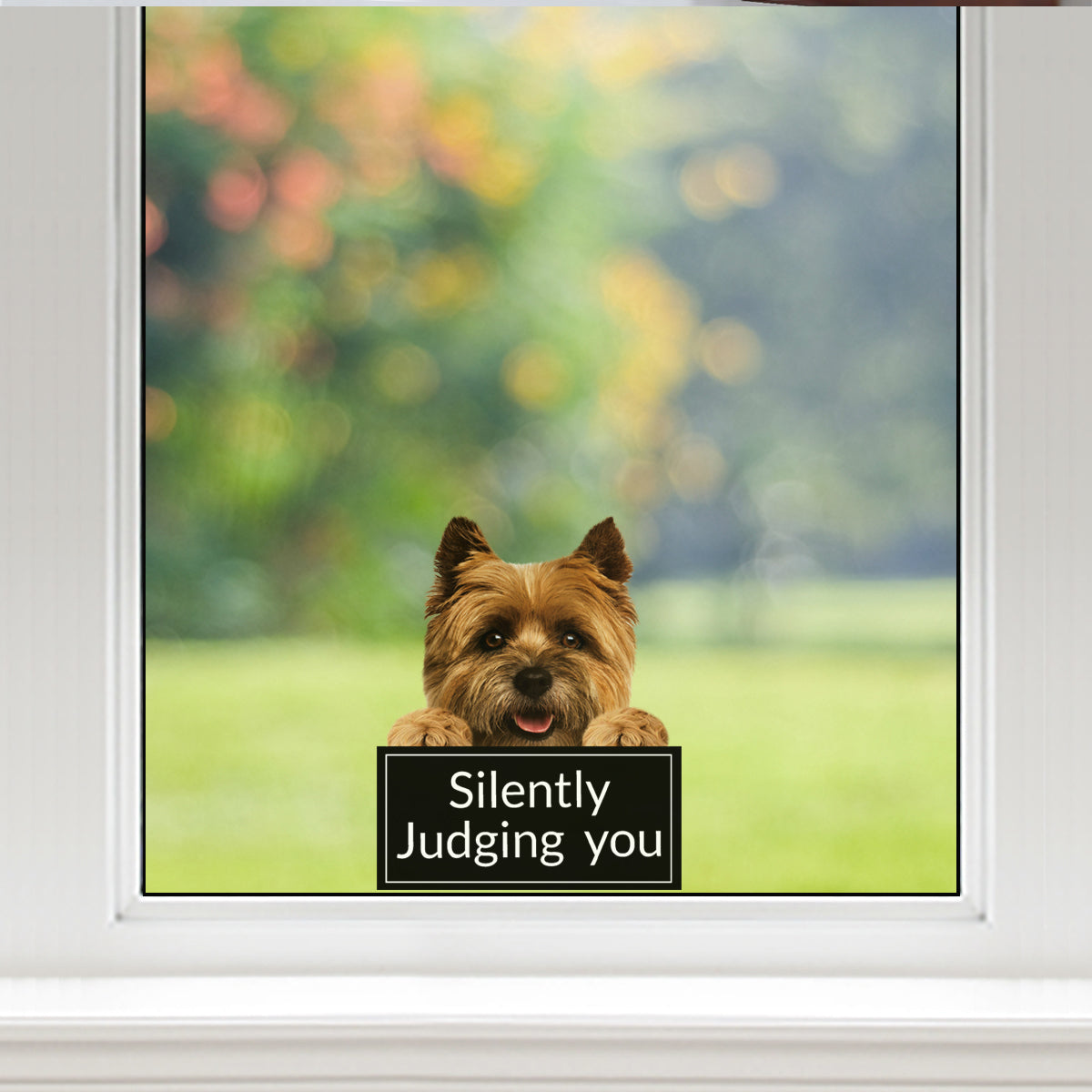 Silently Judging You – Cairn Terrier Auto-/Tür-/Kühlschrank-/Laptop-Aufkleber V1