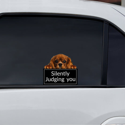 Vous juger silencieusement - Cavalier King Charles Spaniel Autocollant de voiture/porte/réfrigérateur/ordinateur portable V1