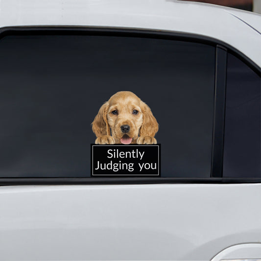 Vous juger silencieusement - Autocollant de voiture/porte/réfrigérateur/ordinateur portable anglais Cocker Spaniel V1