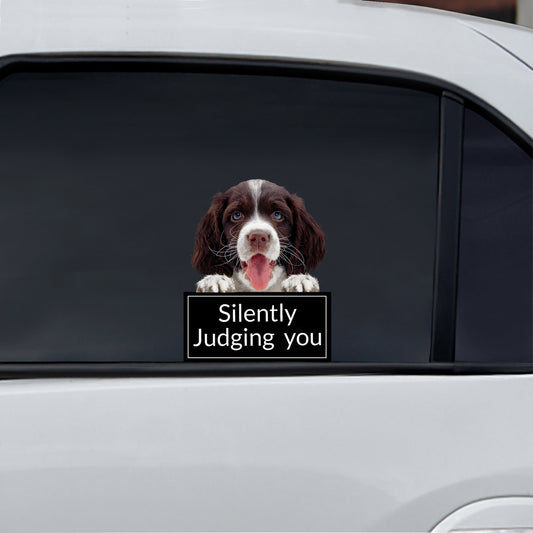 Vous juger silencieusement - Autocollant de voiture/porte/réfrigérateur/ordinateur portable anglais Springer Spaniel V1
