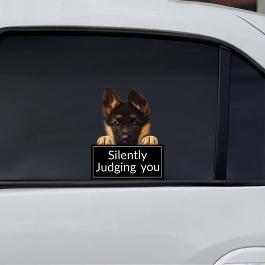 Silently Judging You – Deutscher Schäferhund Auto-/Tür-/Kühlschrank-/Laptop-Aufkleber V1