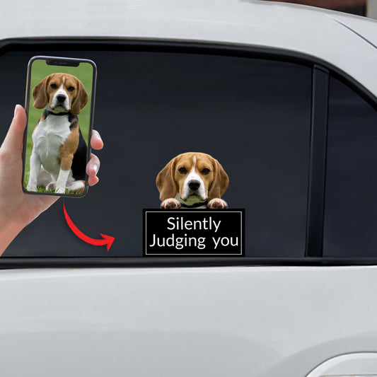 Silently Judging You – Personalisierter Aufkleber mit dem Foto Ihres Haustieres