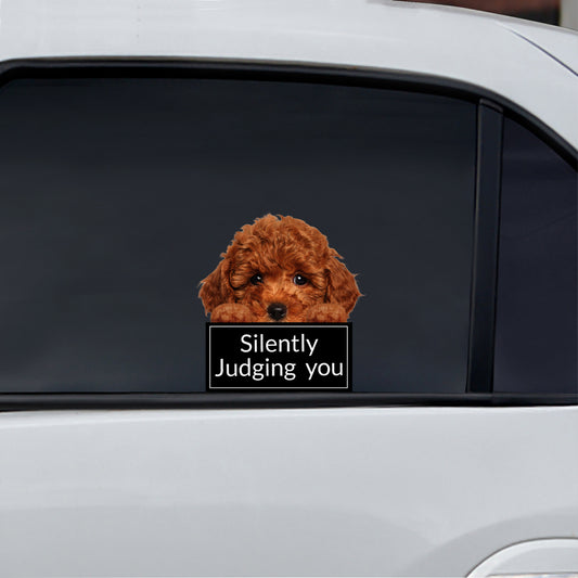 Silently Judging You – Pudel-Auto-/Tür-/Kühlschrank-/Laptop-Aufkleber V1