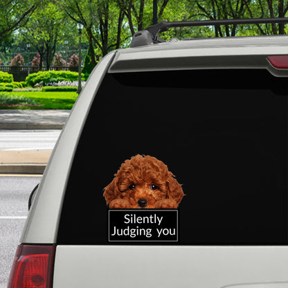 Silently Judging You – Pudel-Auto-/Tür-/Kühlschrank-/Laptop-Aufkleber V1