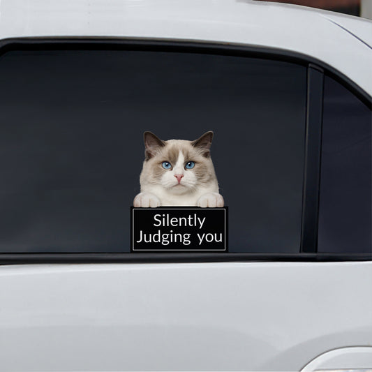 Vous juger silencieusement - Ragdoll Cat Car / Porte / Réfrigérateur / Autocollant pour ordinateur portable V1