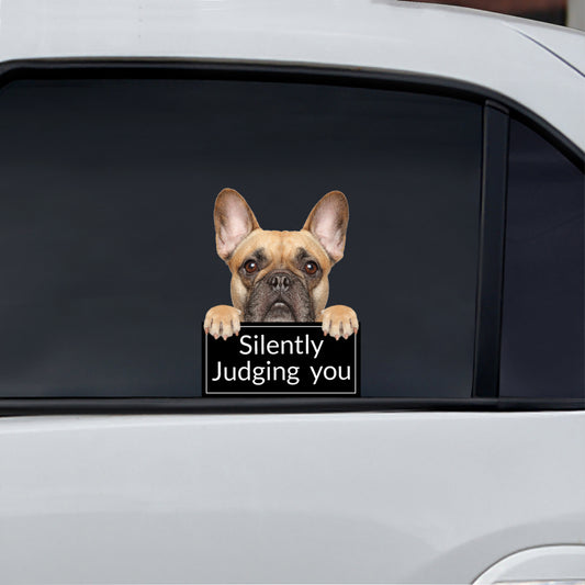 Silently Judging You – Französische Bulldogge Auto/Tür/Kühlschrank/Laptop-Aufkleber V1