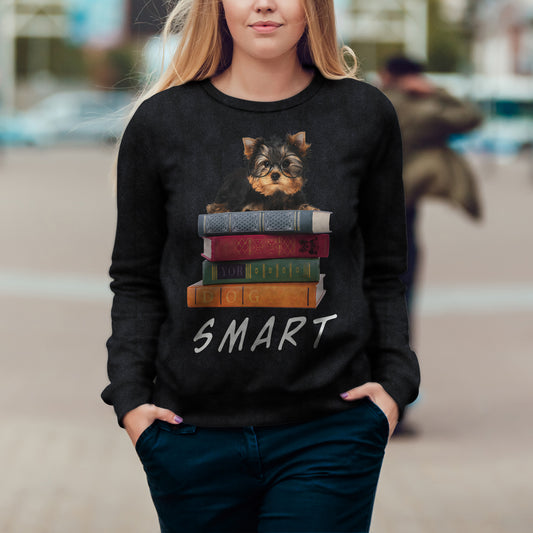 Sweat-shirt intelligent Yorkshire Terrier V1
