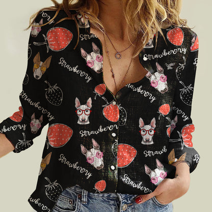 Fraise et Bull Terrier - Chemise femme