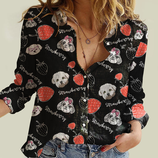 Strawberry And Maltese - Women Shirt