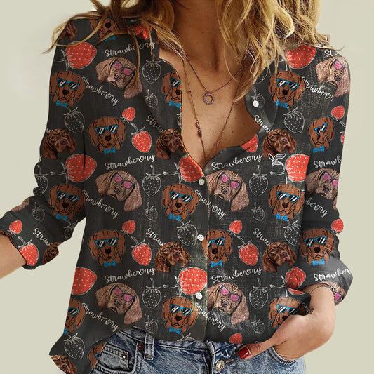 Erdbeere und Vizsla - Damen-Shirt