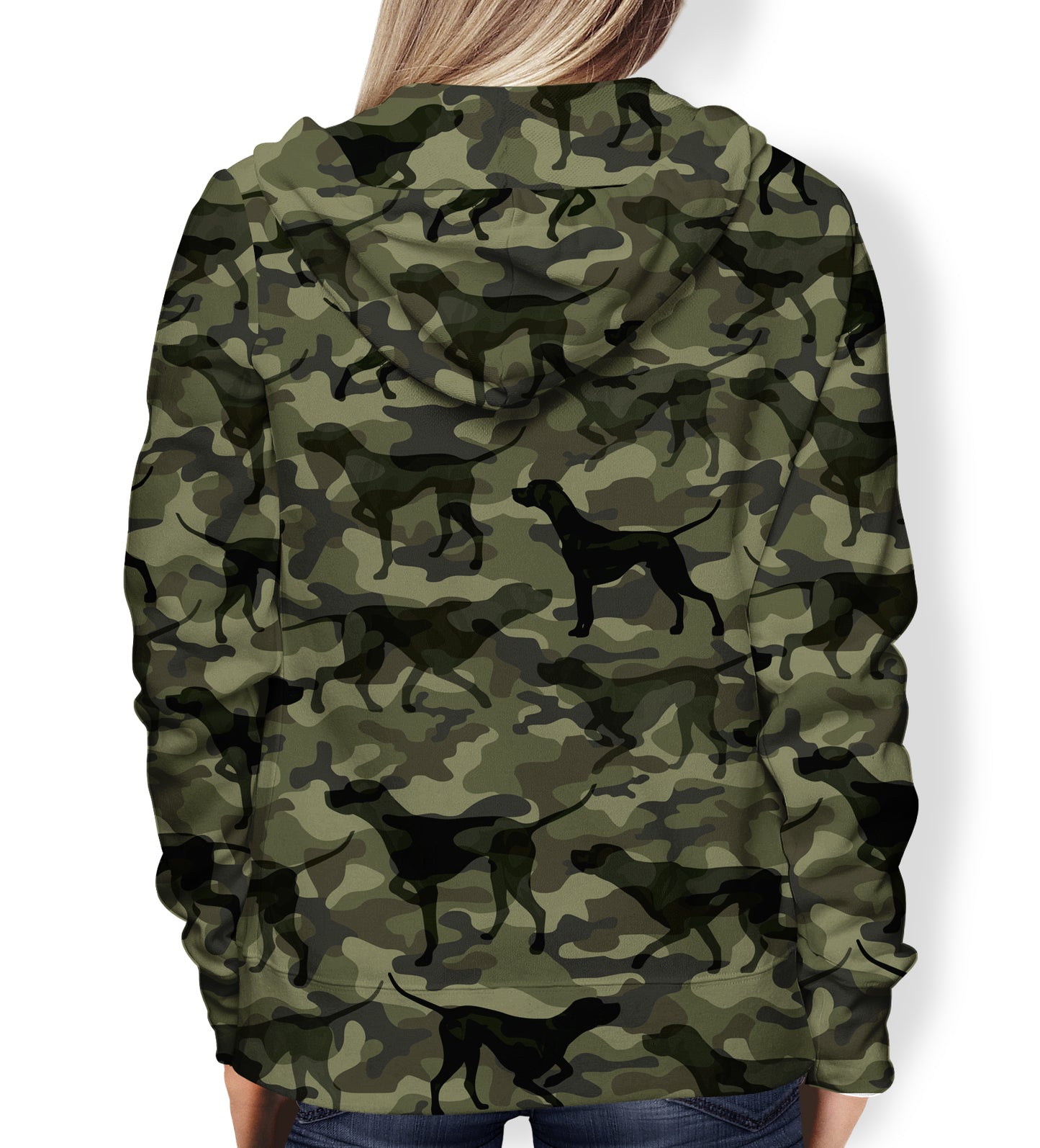 Street Style With English Pointer Camo Hoodie V1