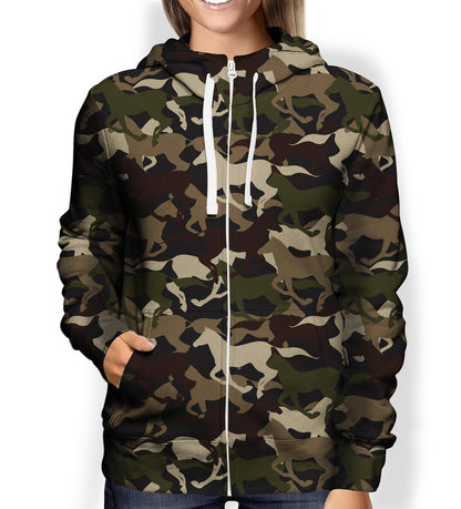 Street Style With Horse Camo Hoodie V1