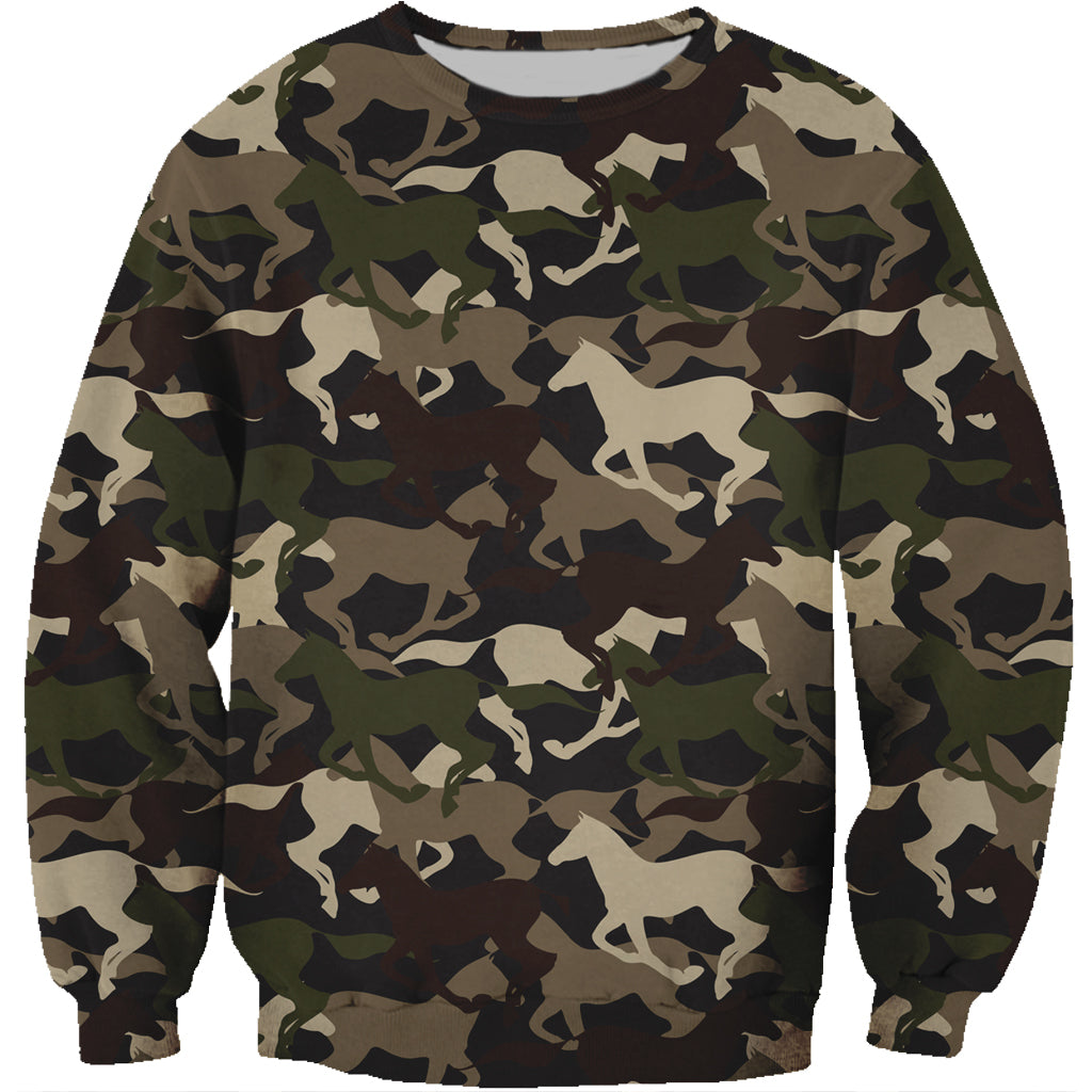 Street Style avec sweat-shirt camouflage cheval V1