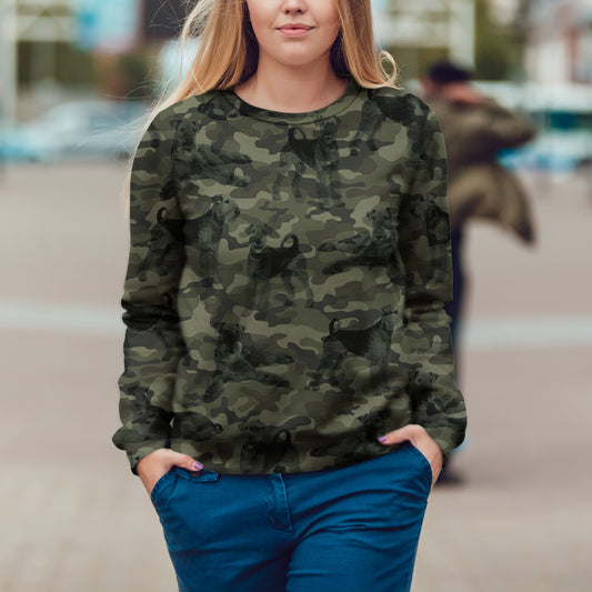 Street Style With Airedale Terrier Camo Sweatshirt V1