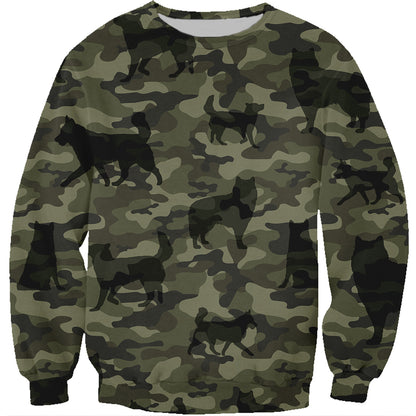 Street Style With Alaskan Malamute Camo Sweatshirt V1