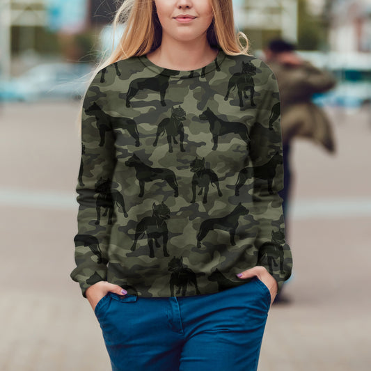 Street Style With American Pit Bull Terrier Camo Sweatshirt V1