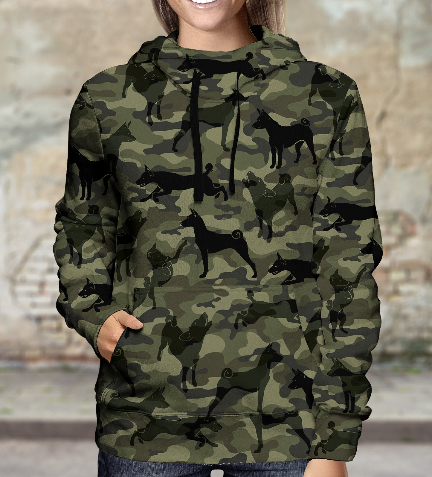 Street Style avec sweat à capuche camouflage Basenji V1