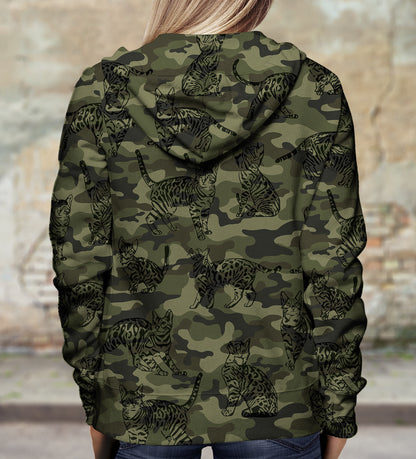 Street Style With Bengal Cat Camo Hoodie V1