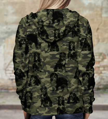 Street Style With Bernese Mountain Camo Hoodie V1