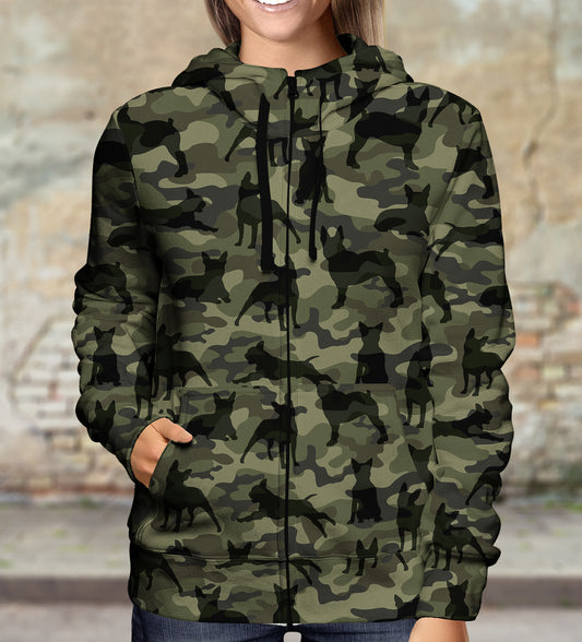 Street Style With Boston Terrier Camo Hoodie V1