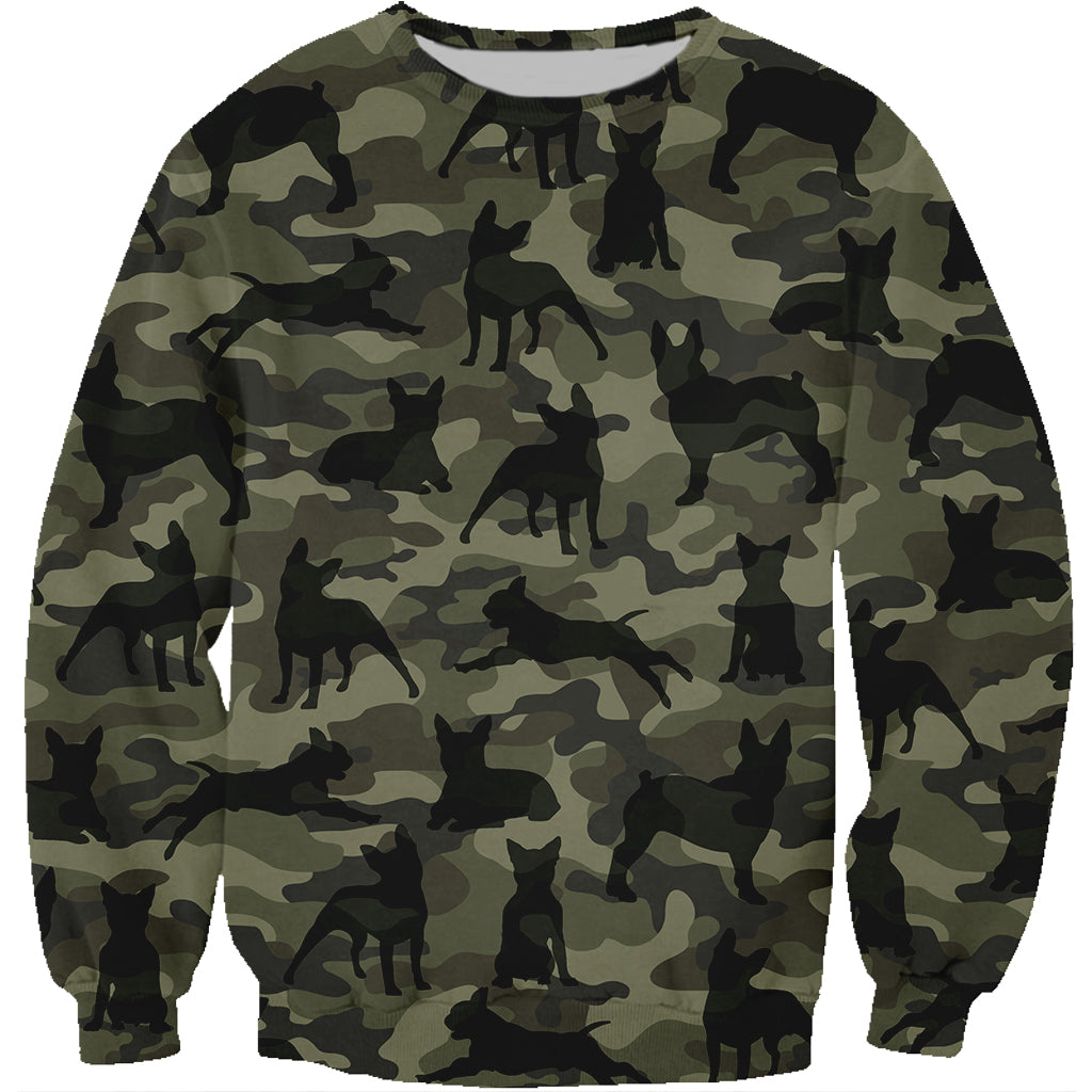 Street Style With Boston Terrier Camo Sweatshirt V1