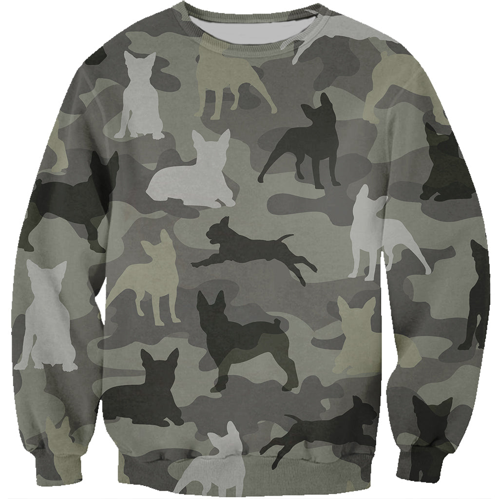 Street Style With Boston Terrier Camo Sweatshirt V4